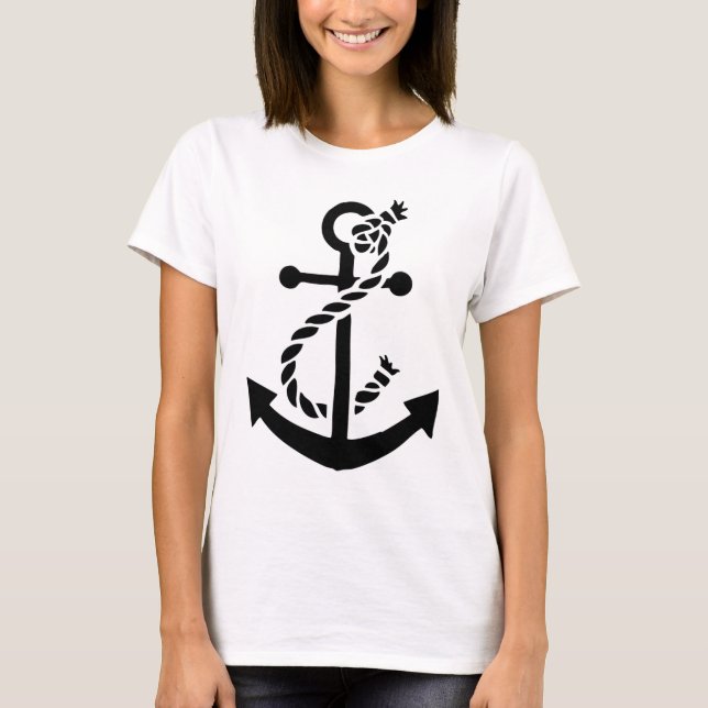 Camiseta Âncora náutica do fuzileiro naval do marinho do (Frente)