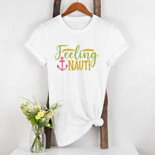 Camiseta Âncora Náutica Sentindo Nauti Bonita Diversão