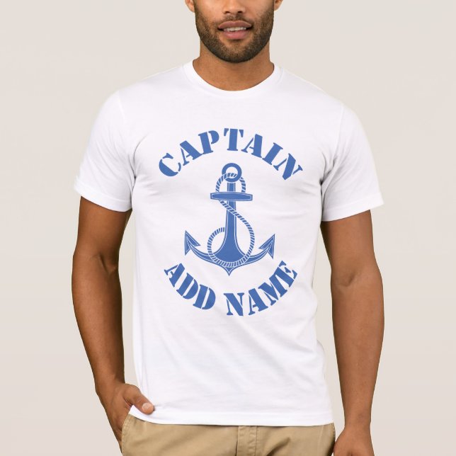 Camiseta Âncora personalizada do nome do capitão (Frente)