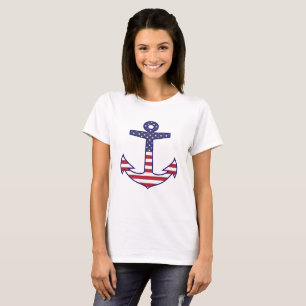 Camiseta Ancoragem de bandeira americana patriótica náuti