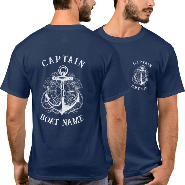 Camiseta Ancoragem personalizada do nome do barco do capitã (Criador carregado)