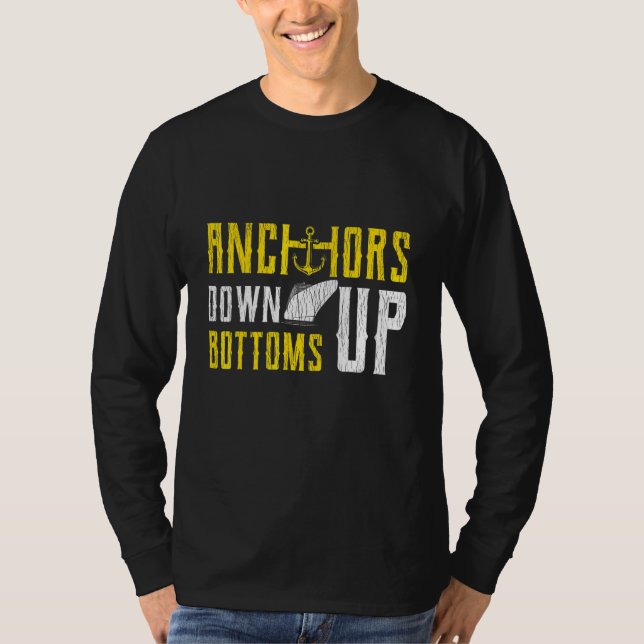 Camiseta Âncoras para baixo Barco de navegação (Frente)