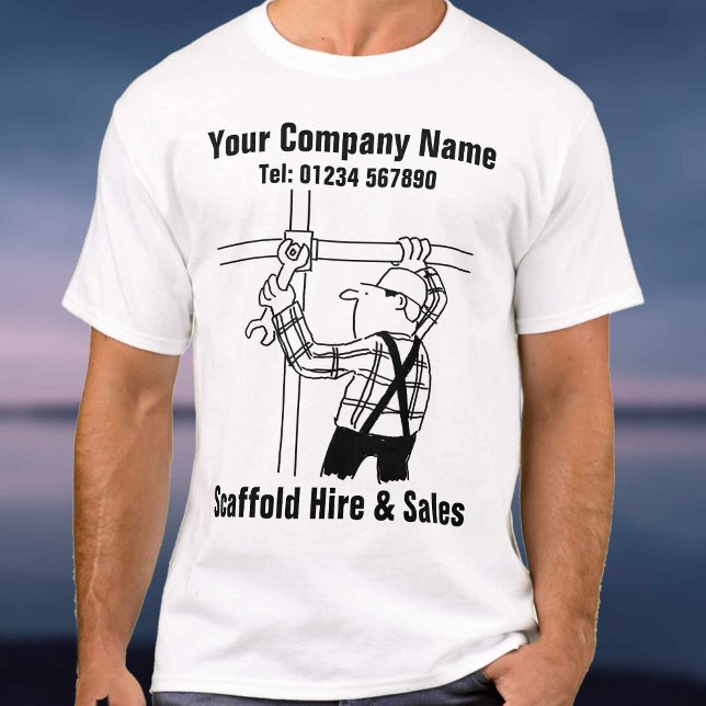 Camiseta Andaime Aluguer e Vendas Cartoon (Criador carregado)