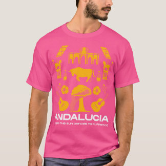 Camiseta Andaluca Onde O Sol Dança Para Flamenco Andaluci