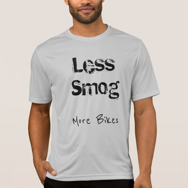 Camiseta Andando de bicicleta - menos tráfego, menos (Frente)