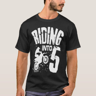 Camiseta Andando Em 5 Bicicleta Engraçada Quinto Aniversári