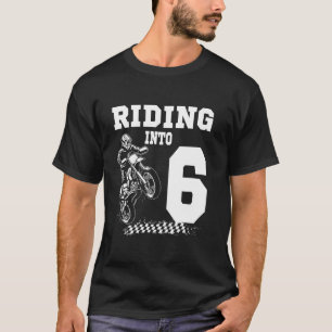 Camiseta Andando Em 6 6 de Aniversário De Bicicleta De Moto