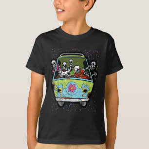 Camiseta Andando Hippie Van Halloween Costume Retro Bones