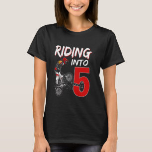 Camiseta Andando Para Um 5 De Bike BMX Birthday Boy De 5 An
