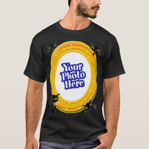 Camiseta Andar Amarelo Laranja Halloween Com Seus Gatos Fot