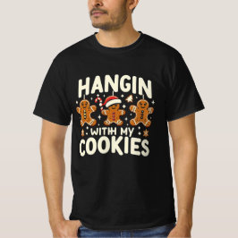Camiseta Andar com meus biscoitos, natal engraçado