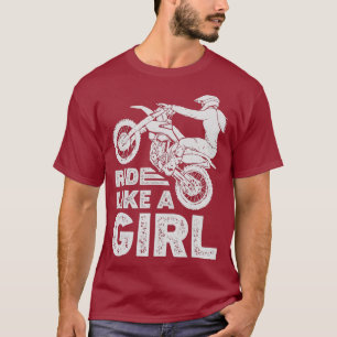 Camiseta Andar Como Uma Garota De Bicicleta Rider Motocross