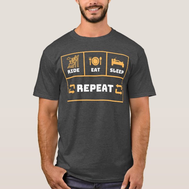 Camiseta Andar de Bicicleta Comer Dormir e Repetir vintage (Frente)