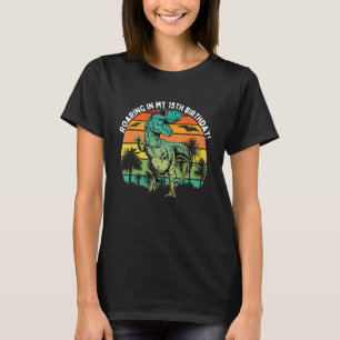Camiseta Andar No Meu Aniversário De 15 Dinossauro 15