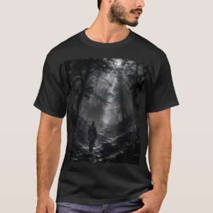 Camiseta Andarilho da Floresta de Pinheiros ao Luar Preto e