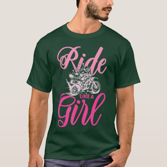 Camiseta Ande como uma Rapariga Motocross (Frente)