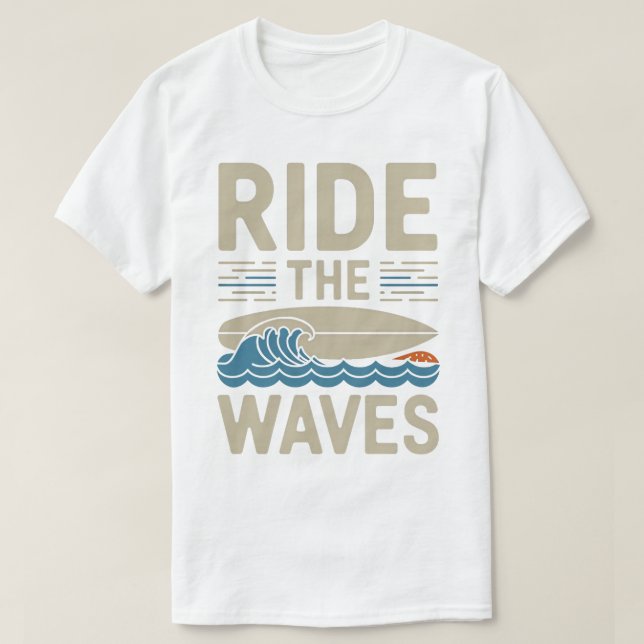 Camiseta Ande pelo Design da placa de surfboard retrora de  (Frente do Design)