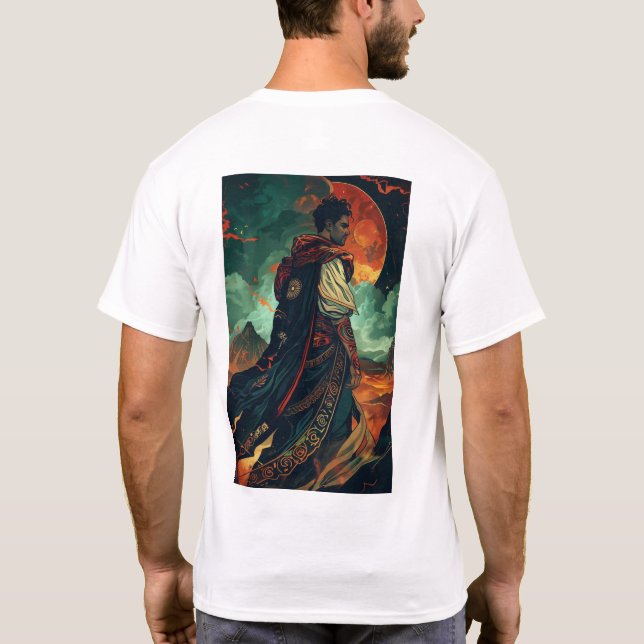 Camiseta Ander - Homem Árabe Masculino Bonito com H Curto (Verso)