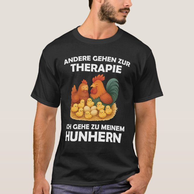 Camiseta Andere Gehen Zur Therapie Funny Chicken Lover  (Frente)