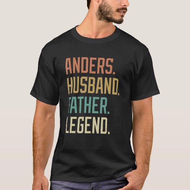 Camiseta Anders Husband Father Legend Father's Day Retro (Frente)