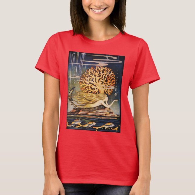 Camiseta Andersen: Desenho de Pequena Sereia (Frente)