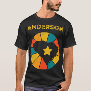 Camiseta Anderson South olina Vintage em dificuldades Souve