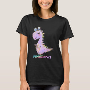 Camiseta Andi Nome Shirt Girl Dinosaur Birthday Andrea Andi