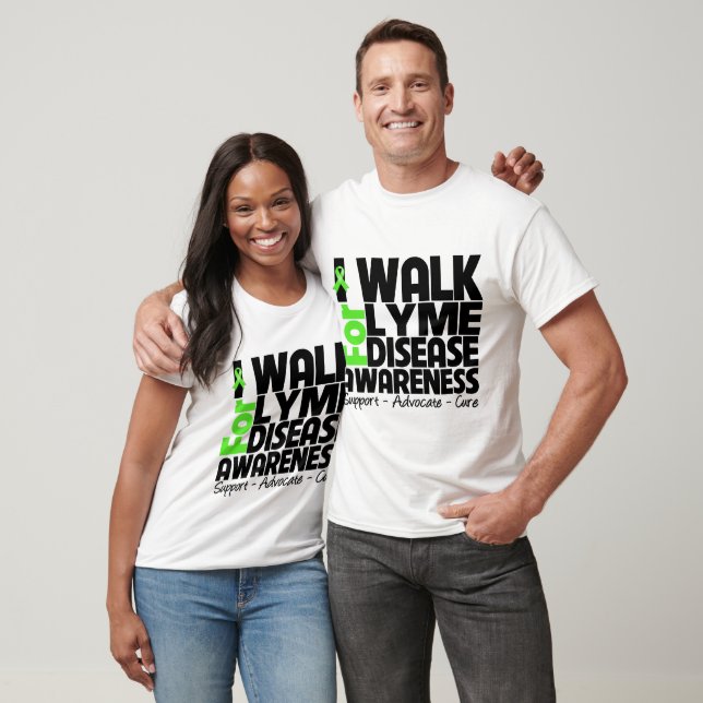 Camiseta Ando Por Consciência Da Doença De Lyme (Unissex)
