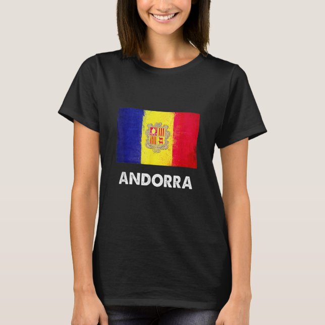 Camiseta Andorra Flag   Andorran (Frente)