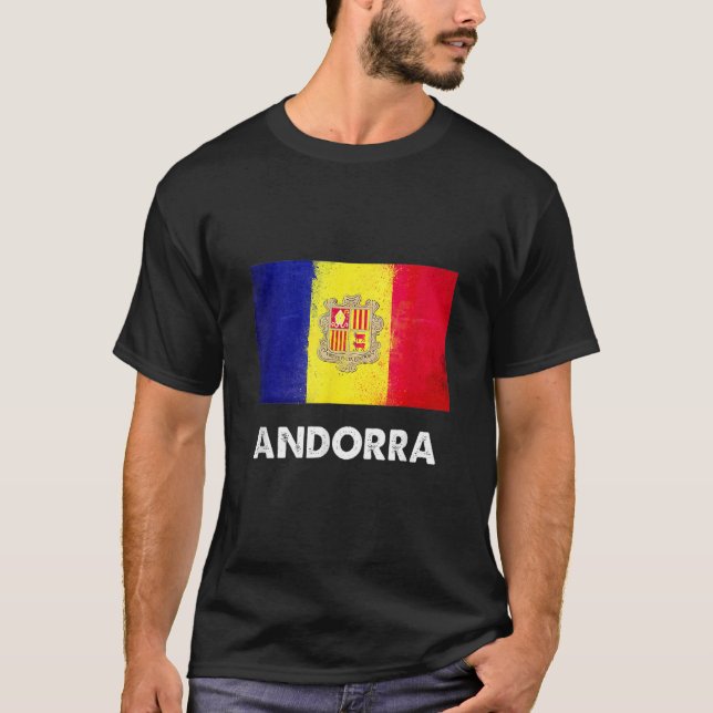 Camiseta Andorra Flag   Andorran (Frente)