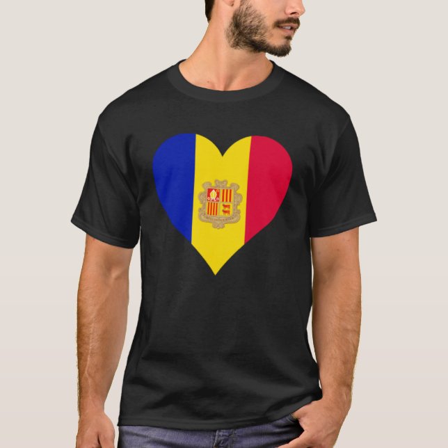 Camiseta Andorra Flag Heart Andorra Love Andorra (Frente)