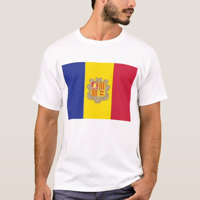 Camiseta Andorra Flag T-Shirt, Patriotic T-Shirts, (Frente)
