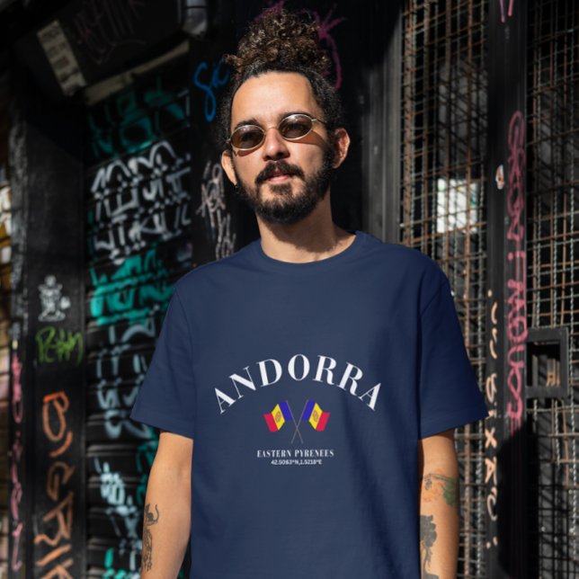 Camiseta Andorra Flag T-Shirt - Roupa Patriótico (Criador carregado)