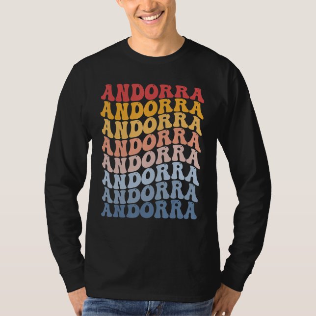 Camiseta Andorra Groovy Retro Andorran (Frente)