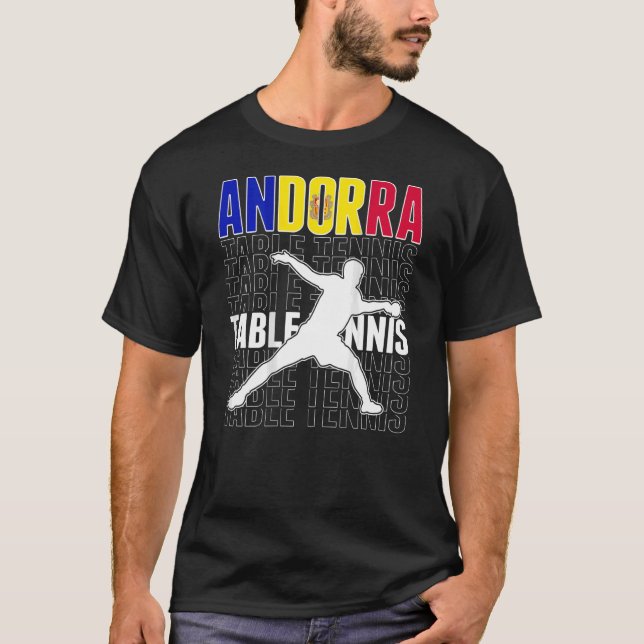 Camiseta Andorra Ping Pong Andorran Mesa Suportado (Frente)