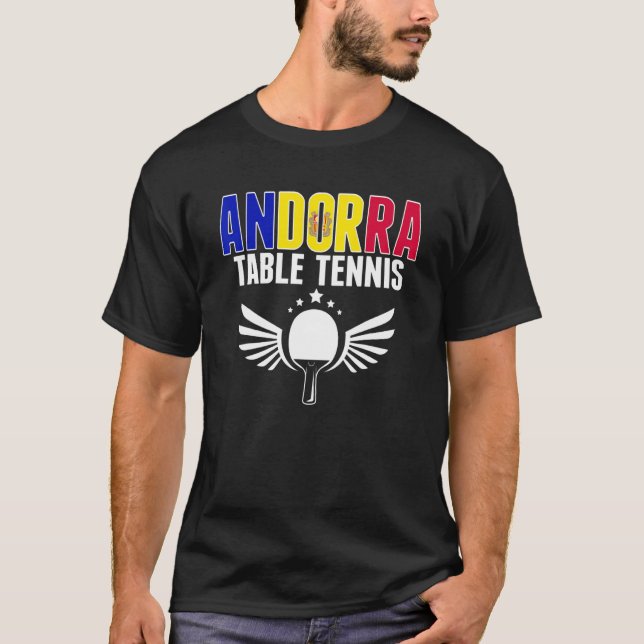 Camiseta Andorra Table Tennis     Andorran Ping Pong Suppor (Frente)