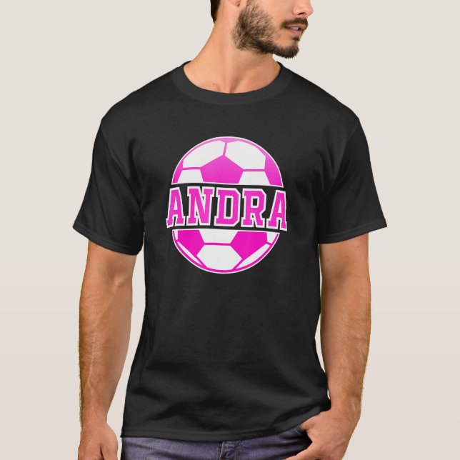 Camiseta Andra Name Girls Soccer Play Futebol Sports Fan B (Frente)
