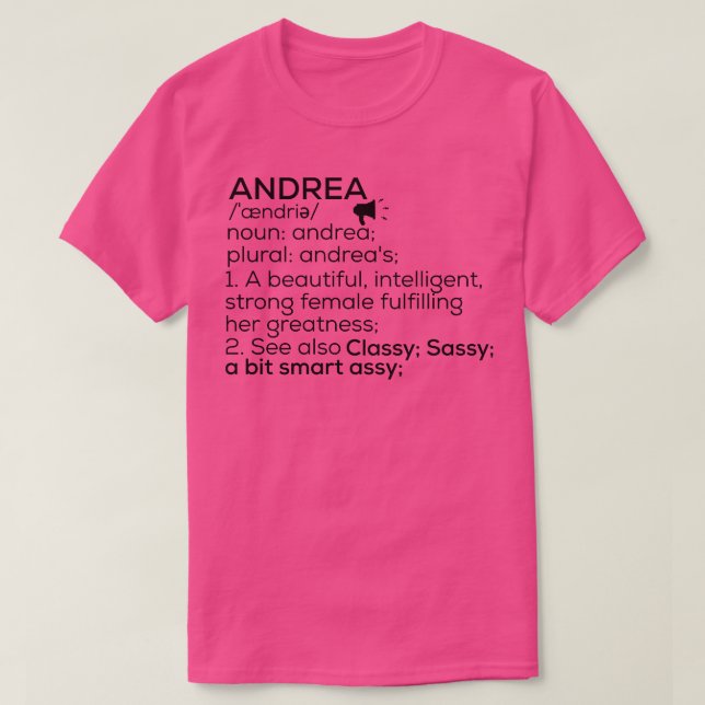 Camiseta Andrea Name Definition Andrea Nome feminino Andrea (Frente do Design)