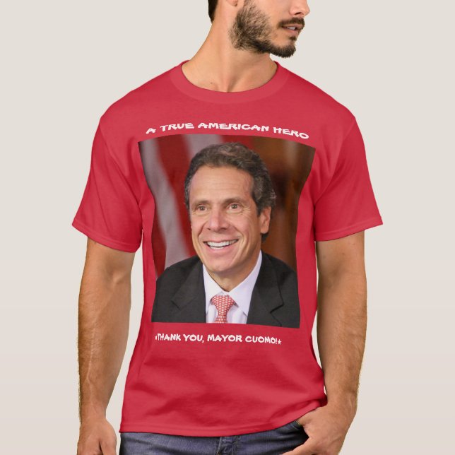 Camiseta Andrew Cuomo: Um verdadeiro herói americano! (Frente)
