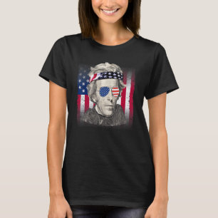 Camiseta Andrew Jackson USA Flag Patriótico Americano Flag 