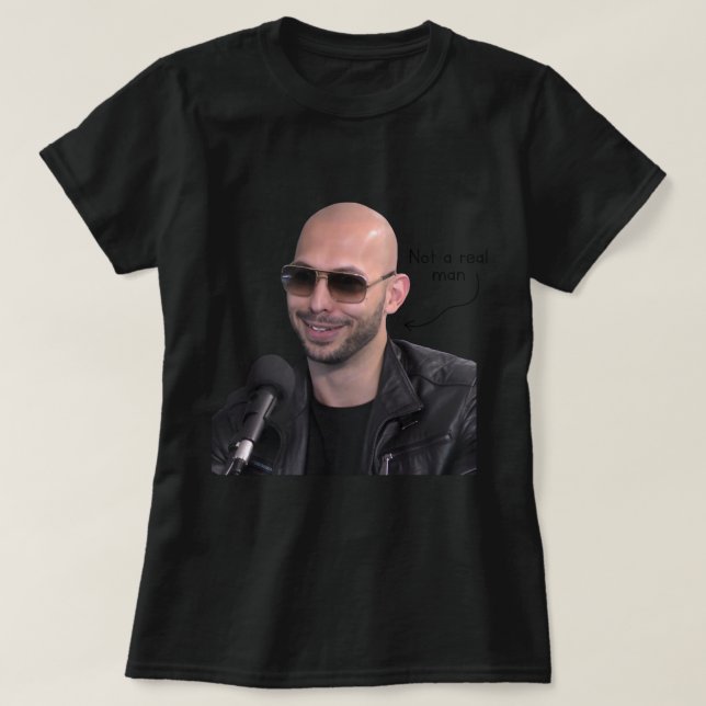 Camiseta Andrew Tate não é um homem de verdade (Frente do Design)