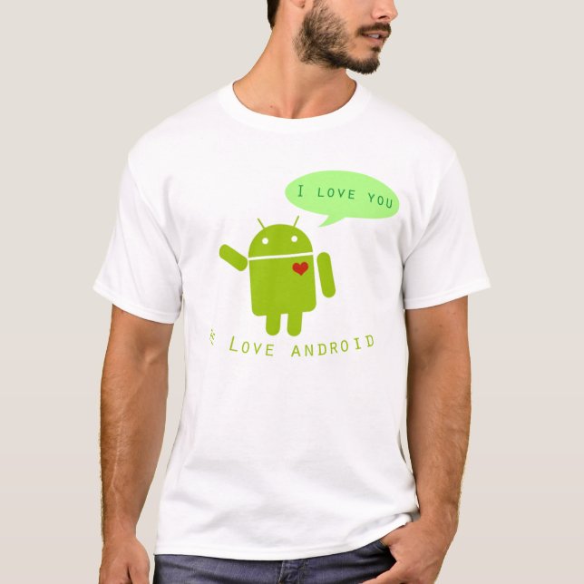 Camiseta Android - Android do amor de I (Frente)