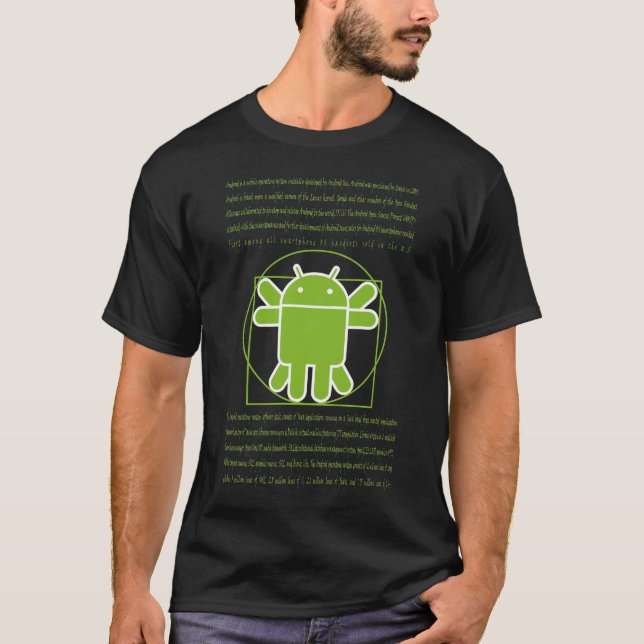 Camiseta Android do homem de Vitruvian (Frente)