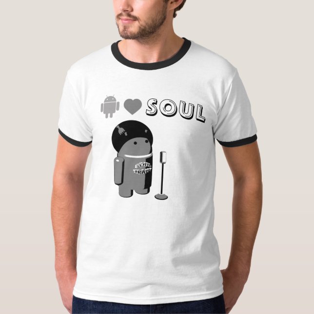 Camiseta Android Loves SOUL T-Shirt Mono Version (Frente)