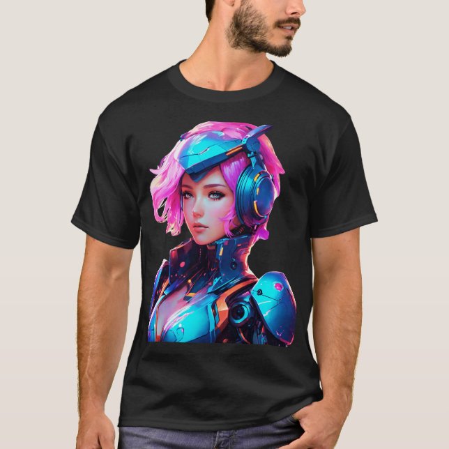 Camiseta Android Techno Space Girl (Frente)