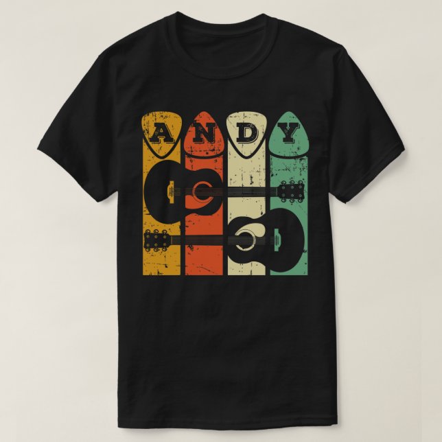 Camiseta Andy Guitar Retro Pick Andy Guitar Musical Retro (Frente do Design)