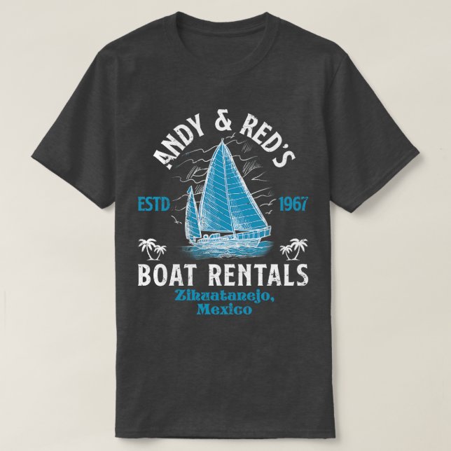 Camiseta Andy Reds Boat Rentals Shawshank (Frente do Design)