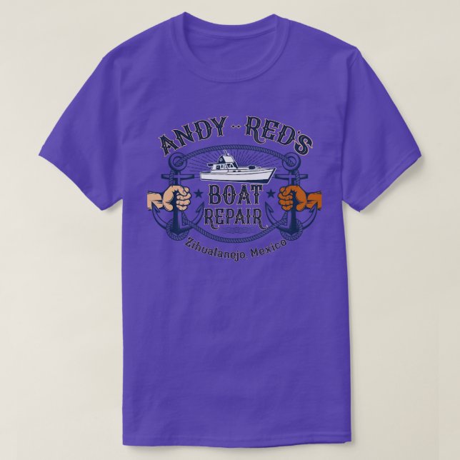 Camiseta Andy Reds Boat Repair do Shawshank Redemption (Frente do Design)