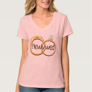 Camiseta Anéis de Casamento de Newlyweds