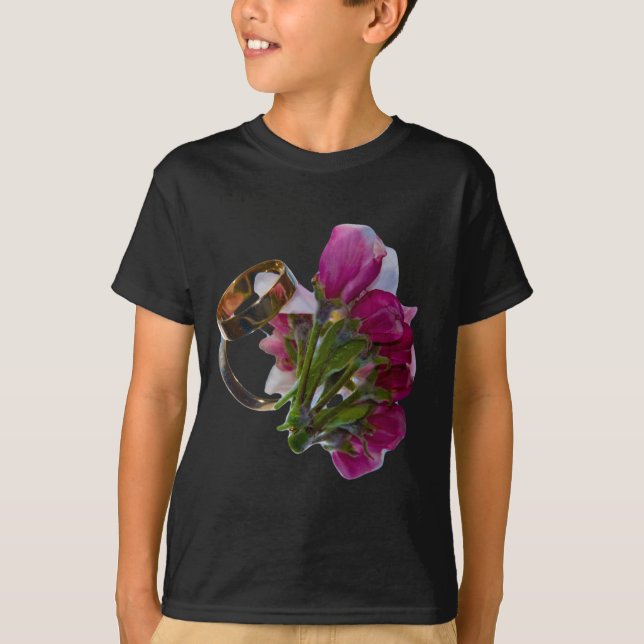 Camiseta Anéis de Casamento e Flores (Frente)